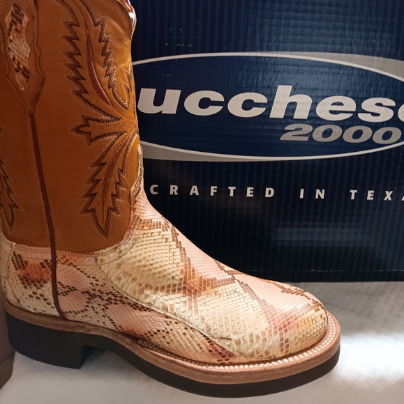 Lucchese Classic Men's Canebrake Rattle Snake/ Cognac Ranch Cowboy Leather Boot - Picture 1 of 11